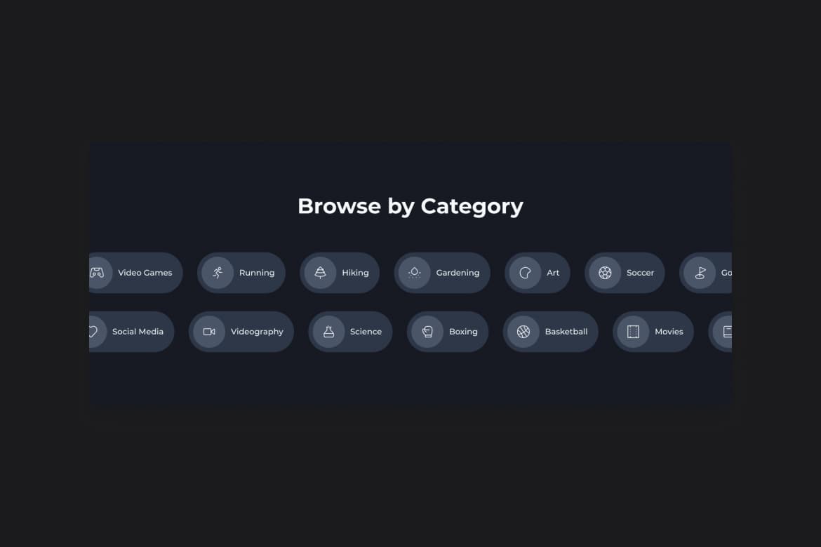 Looping category tag marquee with CSS Flexbox