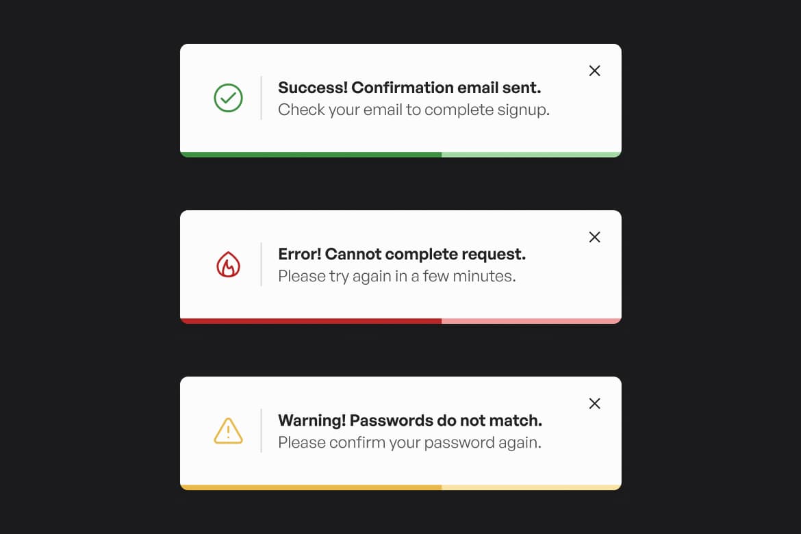 Toast notifications with Sveltekit and Tailwind CSS